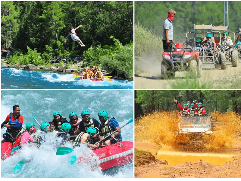 Alanya: Rafting, Zipline, Quad, Buggy, Jeep Tour with Lunch