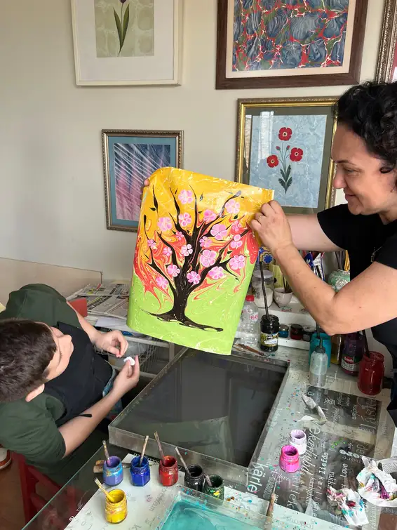 Turkish Marbling Paper Ebru Art Workshop 1